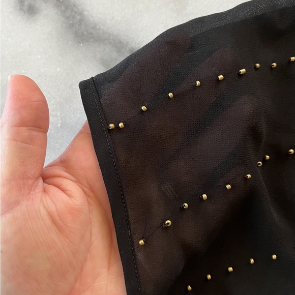 a.n.a Sheer Black Beaded Top - Picture 5 of 10